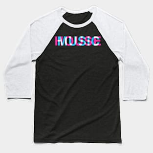 House Music Glitch Optical Illusion Edm Rave Dj Baseball T-Shirt